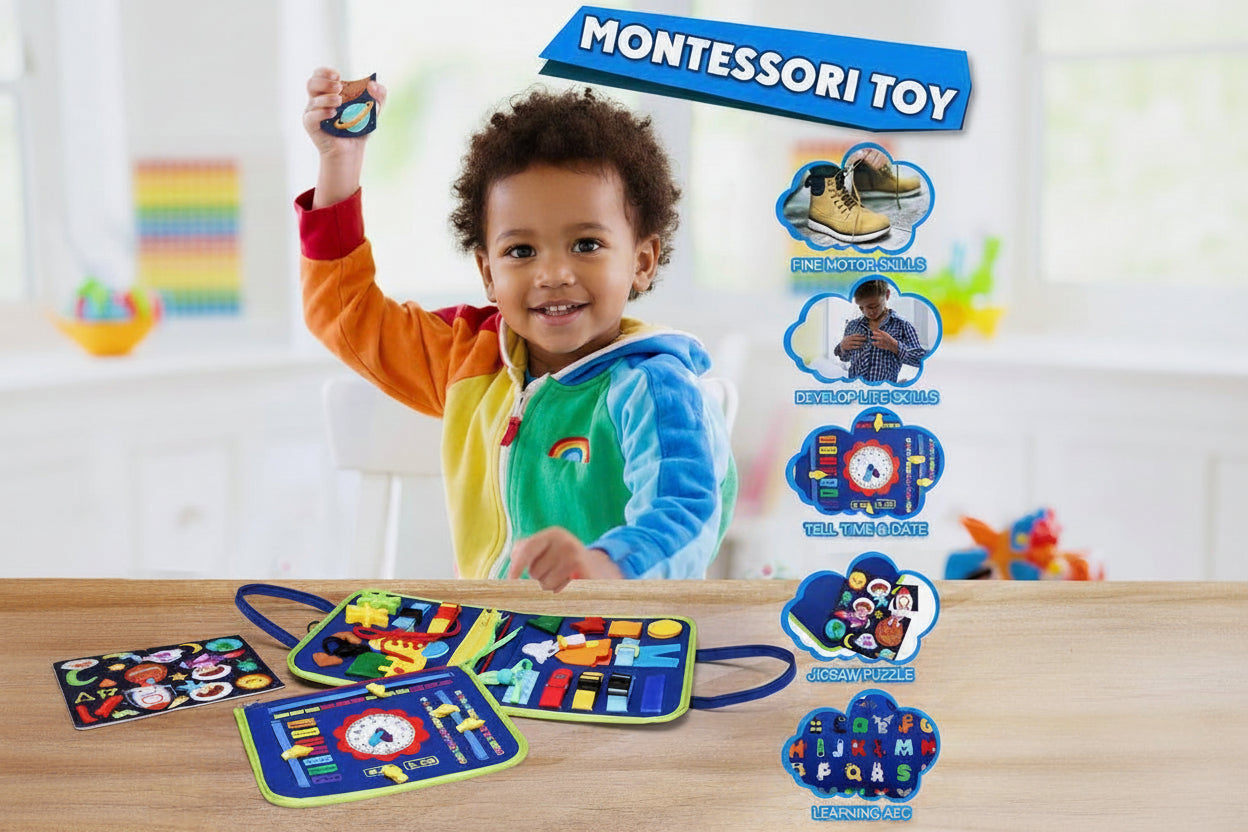 Montessori 19-Skill Busy Board Activity Book