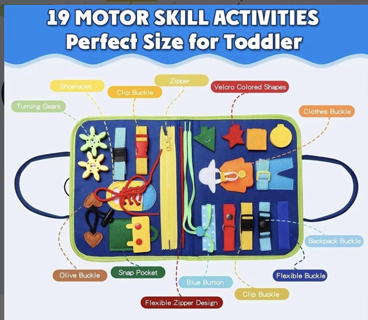 Montessori 19-Skill Busy Board Activity Book