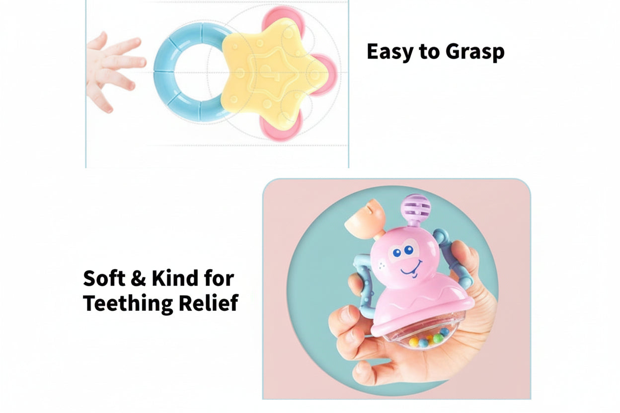 Baby Sensory Rattle & Teether Set (3M+)